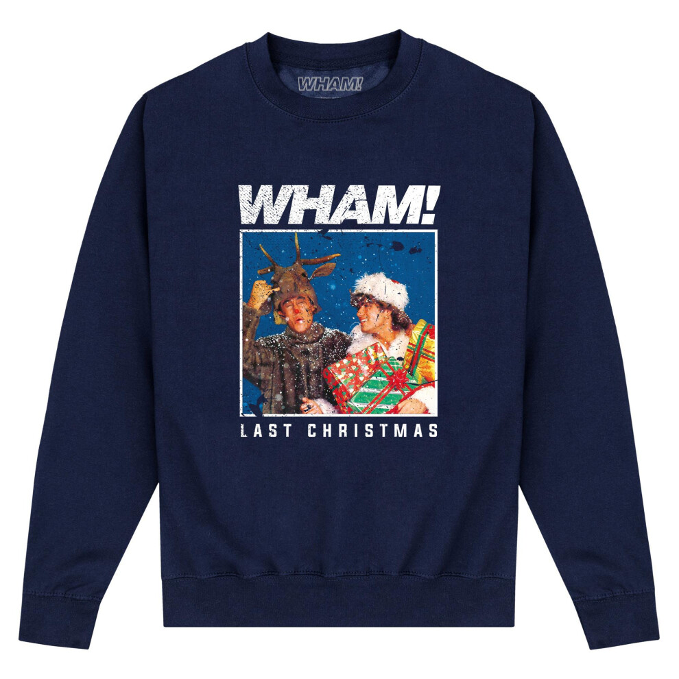Wham (S, Navy) Unisex Adult Last Christmas Sweatshirt