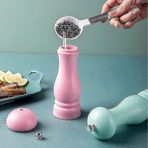 Premium Oak Salt and Pepper Mill Set With Adjustable Grind Settings and Refillable Design 2