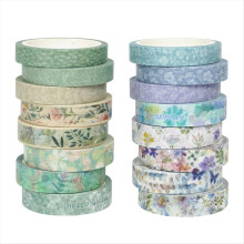 Juego de cintas washi florales, 16 rollos, pegatinas de papel decorativas con flores para primavera