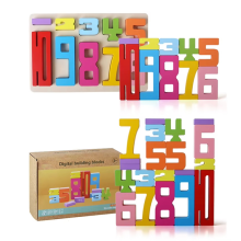 Blocchi impilabili con i numeri, blocchi da costruzione in legno, giocattolo per bambini piccoli