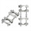 Double antenna mast clamp set for TV-CB-ham flagpole 1