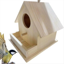 Hängendes Vogelhaus, hölzernes Vogelfutterhaus mit Stange, Haustierhaus