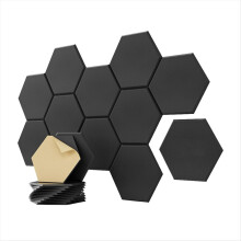12er-Packung Akustikpaneele (30,5 x 25,4 x 1 cm), für Schlafzimmer, schwarz