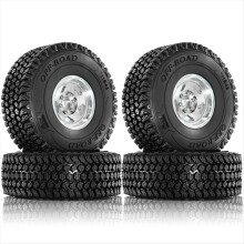 4 Stück 116 mm Offroad-Reifenfelgen für 1/10 RC-Rennwagen, Silber