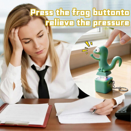 1 Piece Lizard Button Keychain Decompression Toys Funny Lizard Sounds And Flash Effects Rechargeable 2