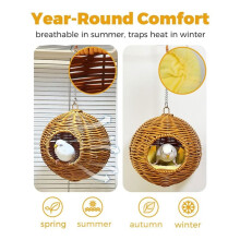 Chewproof Steel Frame Bird Nest for Cage, Washable Small Bird Bed Hammock Hideout Lay Eggs Parakeet Nest Sleep