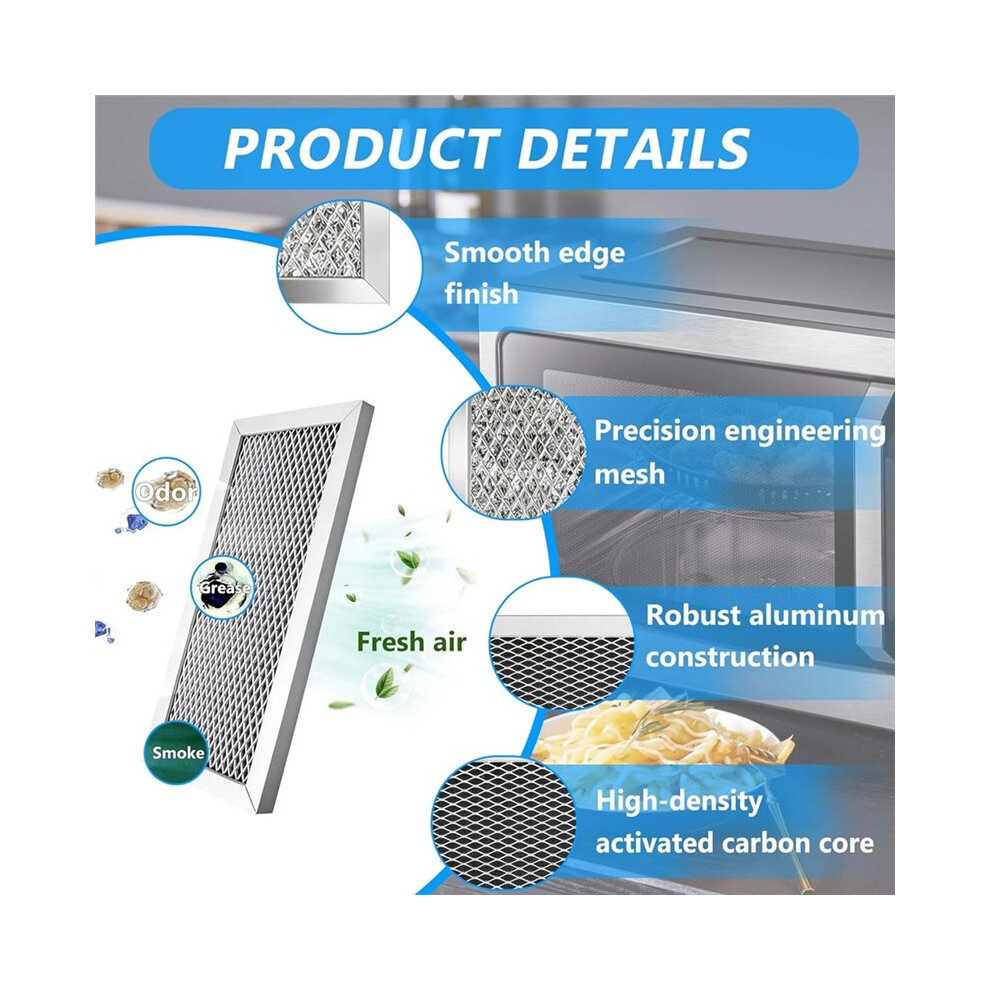 4Pcs Microwave Charcoal Filter And Grease Filter Kit For Me19r7041fs Me19r7041fs/Aa Me19r7041ft Me19r7041ft 6033511137259