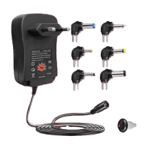 Adaptador de corriente ajustable de 7,5 V, 9 V y 12 V con enchufe europeo y 2 A/2,5 A.