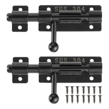 Türriegel mit Zylinderstift und Öse für Vorhängeschloss, Schiebetürschloss, 2er-Pack