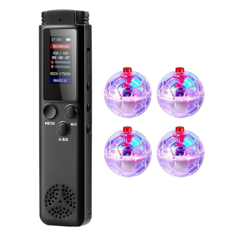 5-teiliges Set: 64 GB Digitaler Diktiergerät mit 4 LEDs