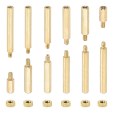 Tornillos de soporte M2+3mm, 240 unidades, hexágono exterior a interior, latón.