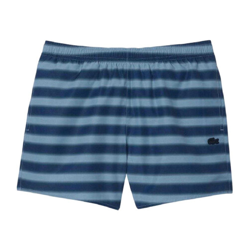 Lacoste (M, Blue) Lacoste Mens Striped Swimming Trunks