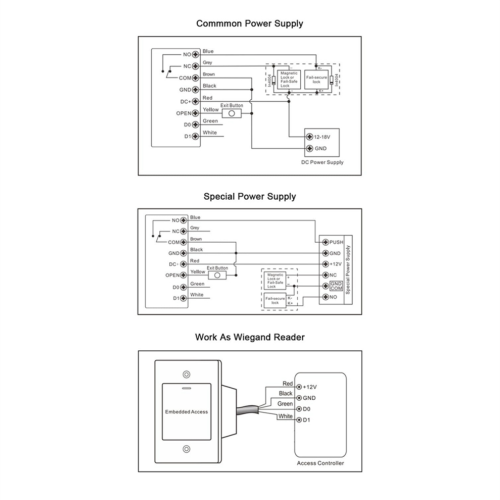 Metal fingerprint access control keypad 125 kHz reader controller