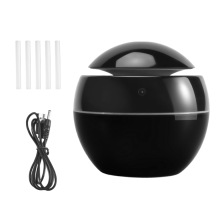Tragbarer Ultraschall-Luftbefeuchter mit USB-Anschluss und Aromadiffusor, Schwarz