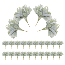24 piezas de tallos verdes artificiales de oreja de cordero en espiral para decoración