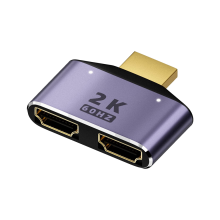Adaptador divisor compatible de 1 entrada y 2 salidas con luz LED