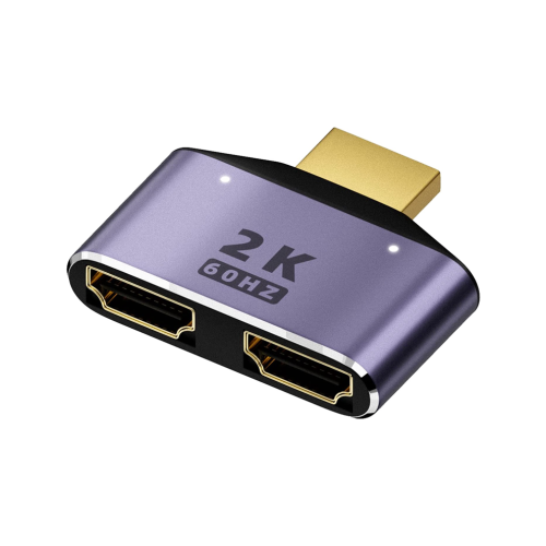-Compatible 1-in-2-out splitter adapter with LED light