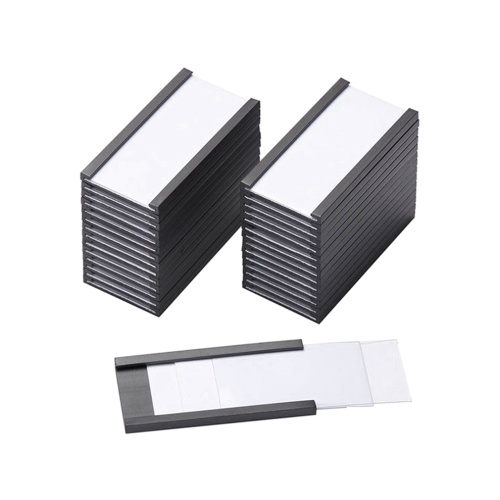100 magnetic label holders with magnetic data card holders