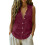 Ärmellose Button-Down-Hemden für Damen,-Claret S 1