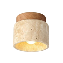 Deckenleuchte aus Holz im japanischen Wabi-Sabi-Stil, E27, warmweißes Licht
