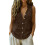Ärmellose Button-Down-Hemden für Damen,-Braun XXL 1
