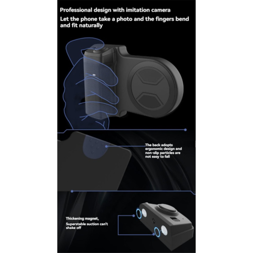 Smartphone camera grip, universal shutter release, selfie stabilizer 1