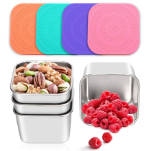 4er-Packung Edelstahl-Snackbehälter für Kinder, Mini-Lunchboxen (170 ml)