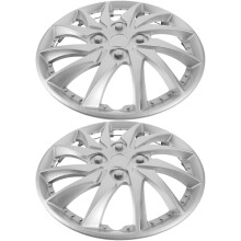 2 stuks 14 inch zilveren wieldoppen voor auto's, decoratieve wieldoppen, vervangende wieldoppen