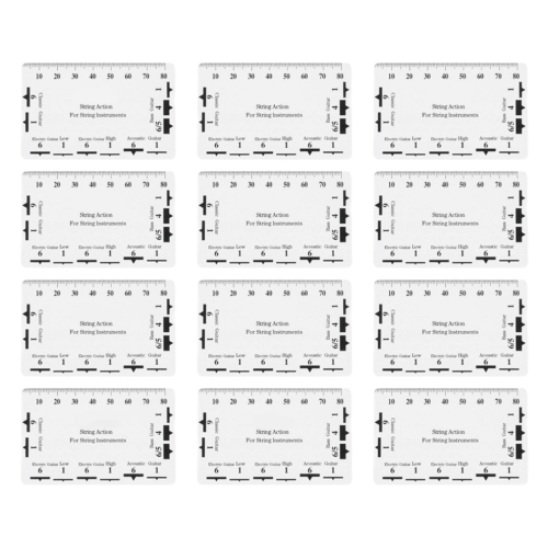 12-piece plastic guitar saddle chord saddle chart measuring tool