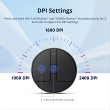 Ultra-thin wireless computer mouse, 3 modes, BT/2.4G/USB, black