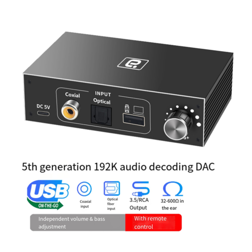 192kHz HiFi Audio Decoder Digital-to-Analog Converter - EU Plug 1