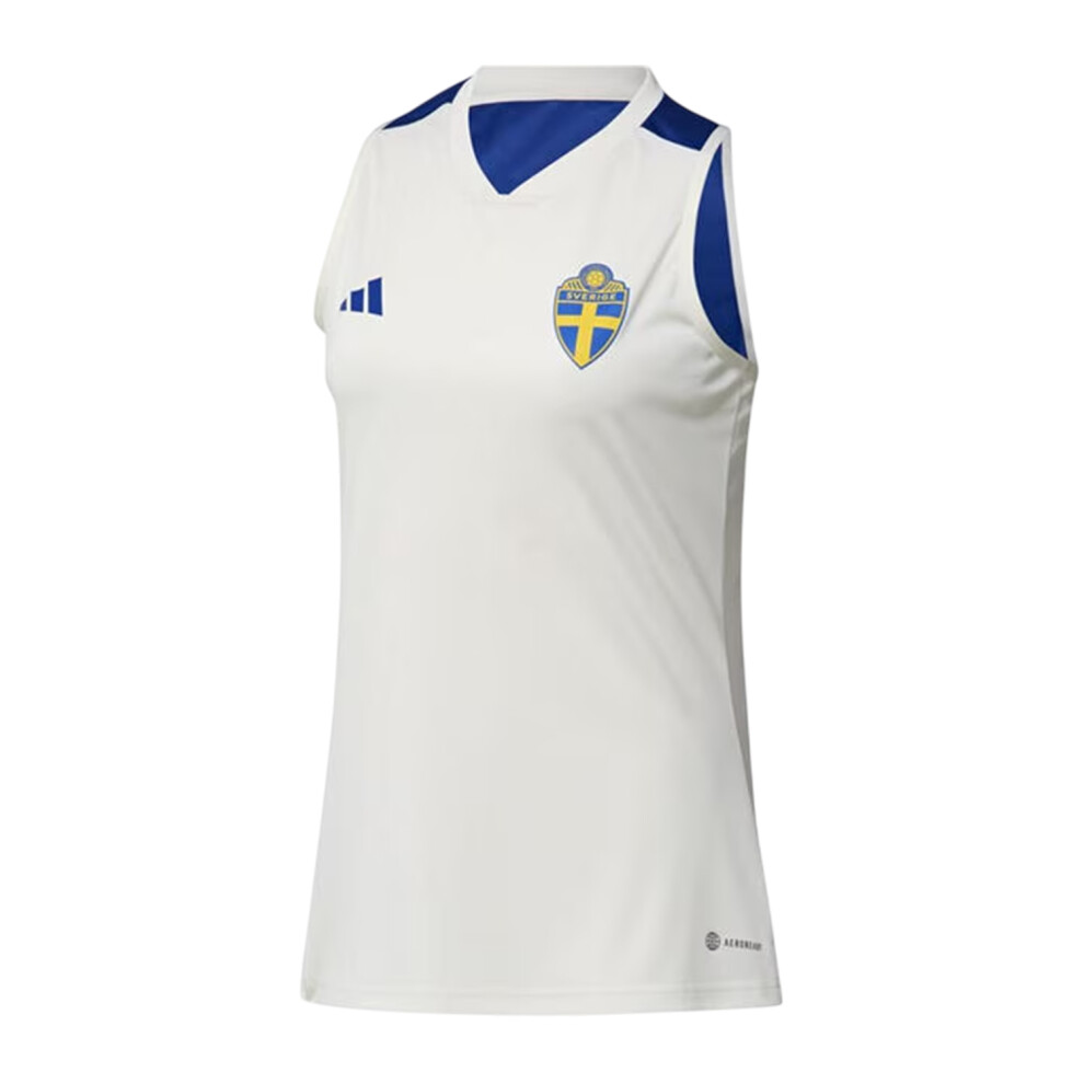 Adidas (14 Uk, Off White) Womens/Ladies Sweden Fa Sleeveless Football Jersey