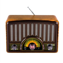 Multibandradio mit MP3-Bluetooth-Lautsprecher, dunkelbraun, EU-Stecker