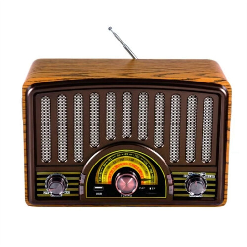 Multibandradio mit MP3-Bluetooth-Lautsprecher, dunkelbraun, EU-Stecker