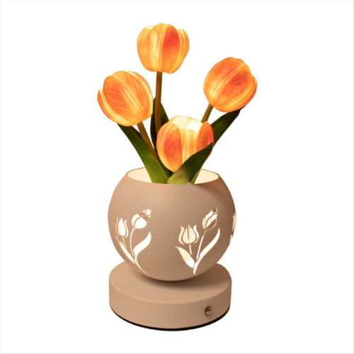 Tulip night light, artificial flower desk lamp
