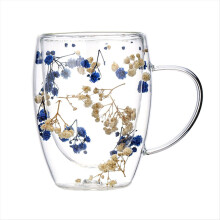 Full Star Milchkaffee mit getrockneten Blüten, Glas, 350 ml, Haushaltsbecher C
