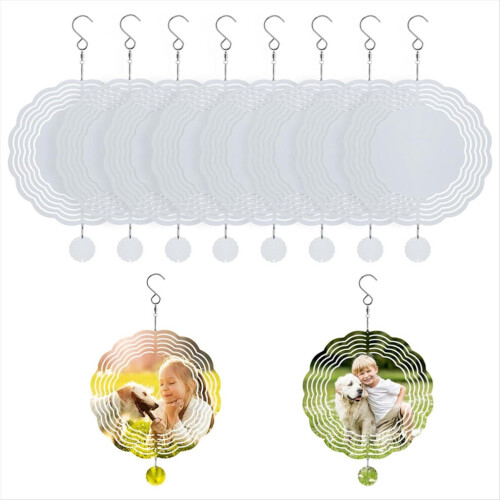 10er-Packung Aluminium-Sublimations-Windspinner-Rohlinge