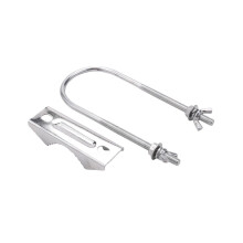 Doppelte Antennenmastklemme, V-förmiger Klemmblock mit U-Bügel für TV, CB und Amateurfunk.