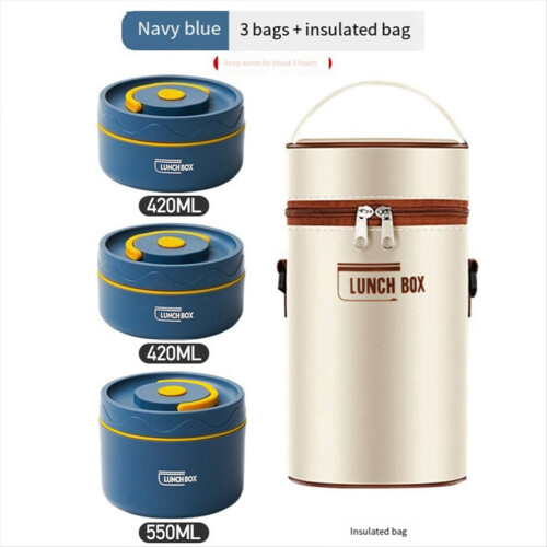 Food insulated container, thermal lunch container, blue B