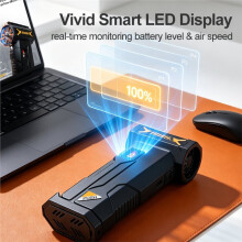Brushless Air Blower HFX-07 130000Rpm High Speed 250G Blowing Force with LED Light Air Duster for PC Cleaning