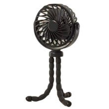 Kinderwagenventilator, Mini-Außenventilator, USB-betrieben, flexibel, schwarz