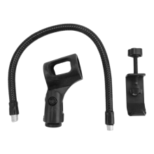 Microphone stand, 360-degree flexible gooseneck, adjustable with clip