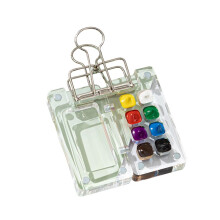 Reisefertiges Farbpaletten-Set, Acryl-Reisepalette, Reisepalette mit Binderclips, A