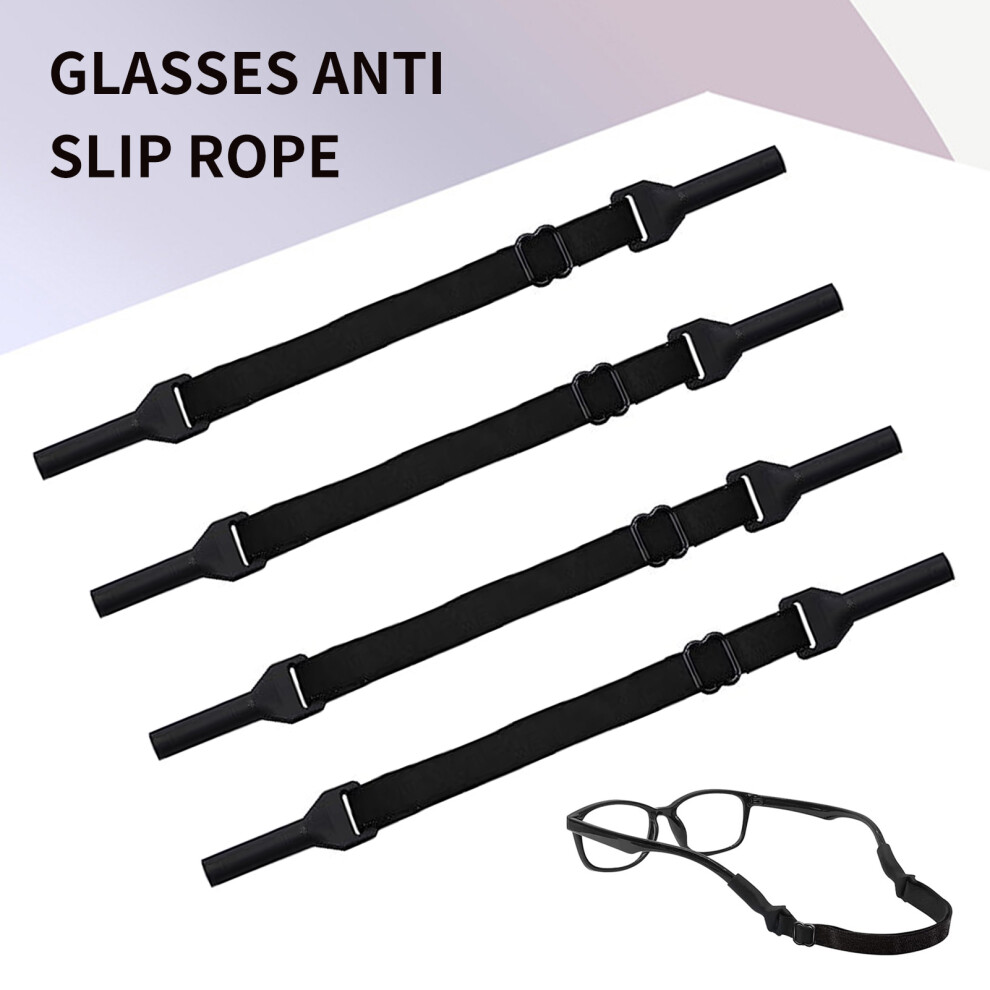 Creation-3C (Black, 4Pcs) Sports Sunglasses Straps - Adjustable For Kids & Adults