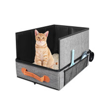 Reise-Katzentoilette, faltbare Katzentoilette mit Deckel, tragbare Katzentoilette mit Reißverschluss