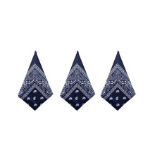 Set mit 3 marineblauen Paisley-Bandanas – Kaschmir-Baumwollschal, 3er-Packung