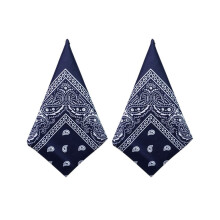 Set mit 2 marineblauen Paisley-Bandanas – Schal aus Kaschmir-Baumwolle verkauft