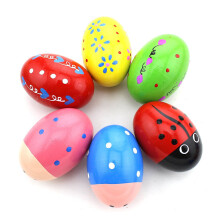 Set mit 6 hölzernen Perkussions-Eier-Maracas für Kinder
