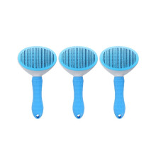 Selbstreinigender Tierhaarkamm, Katzenbürste, Tierhaarkamm, Pflegebürste, Kamm, blau