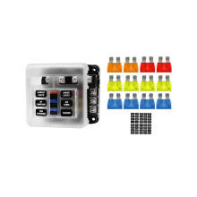 Sicherungskasten für Autos und Boote mit 6-fach Sicherungsblock mit Warnanzeige, 12 V, 36 V, Stromverteilerplatte